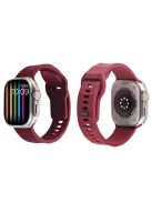 For Apple Watch Series 10 46mm / Ultra 2 Ultra 49mm /  Series 9 8 7 45mm / 6 5 4 SE (2023) SE (2022) SE 44mm / 3 2 1 42mm Silicone Watch Band Wavy Square Buckle Watch Strap - Red