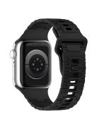 For Apple Watch Series 10 46mm / Ultra 2 Ultra 49mm /  Series 9 8 7 45mm / 6 5 4 SE (2023) SE (2022) SE 44mm / 3 2 1 42mm Silicone Watch Strap - Black