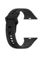 For Apple Watch Series 10 46mm / Ultra 2 Ultra 49mm /  Series 9 8 7 45mm / 6 5 4 SE (2023) SE (2022) SE 44mm / 3 2 1 42mm Silicone Watch Strap - Black