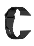 For Apple Watch Series 10 46mm / Ultra 2 Ultra 49mm /  Series 9 8 7 45mm / 6 5 4 SE (2023) SE (2022) SE 44mm / 3 2 1 42mm Silicone Watch Strap - Black