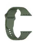 For Apple Watch Series 10 46mm / Ultra 2 Ultra 49mm /  Series 9 8 7 45mm / 6 5 4 SE (2023) SE (2022) SE 44mm / 3 2 1 42mm Silicone Watch Strap - Dark Green