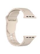 For Apple Watch Series 10 46mm / Ultra 2 Ultra 49mm /  Series 9 8 7 45mm / 6 5 4 SE (2023) SE (2022) SE 44mm / 3 2 1 42mm Silicone Watch Strap - Ivory White