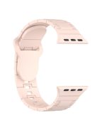 For Apple Watch Series 10 46mm / Ultra 2 Ultra 49mm /  Series 9 8 7 45mm / 6 5 4 SE (2023) SE (2022) SE 44mm / 3 2 1 42mm Silicone Watch Strap - Light Pink