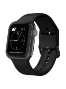 For Apple Watch Series 10 46mm / Ultra 2 Ultra 49mm /  Series 9 8 7 45mm / 6 5 4 SE (2023) SE (2022) SE 44mm / 3 2 1 42mm Silicone Watch Strap Adjustable Watch Band - Black