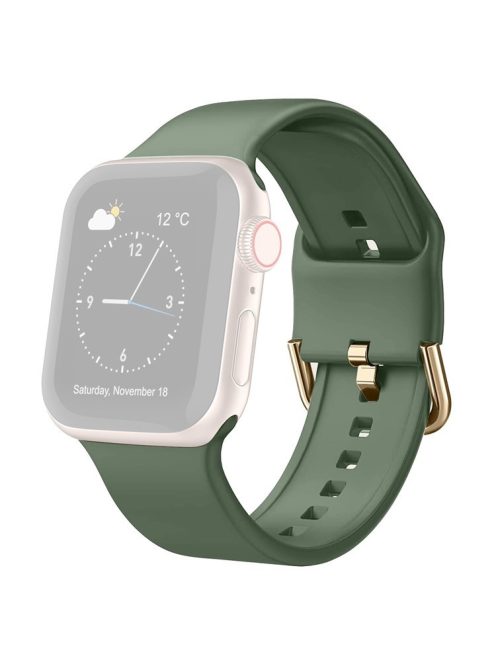 For Apple Watch Series 10 46mm / Ultra 2 Ultra 49mm /  Series 9 8 7 45mm / 6 5 4 SE (2023) SE (2022) SE 44mm / 3 2 1 42mm Silicone Watch Strap Adjustable Watch Band - Green