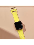 For Apple Watch Series 10 46mm / Ultra 2 Ultra 49mm /  Series 9 8 7 45mm / 6 5 4 SE (2023) SE (2022) SE 44mm / 3 2 1 42mm Silicone Watch Strap Adjustable Watch Band - Lemon Yellow