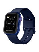 For Apple Watch Series 10 46mm / Ultra 2 Ultra 49mm /  Series 9 8 7 45mm / 6 5 4 SE (2023) SE (2022) SE 44mm / 3 2 1 42mm Silicone Watch Strap Adjustable Watch Band - Midnight Blue