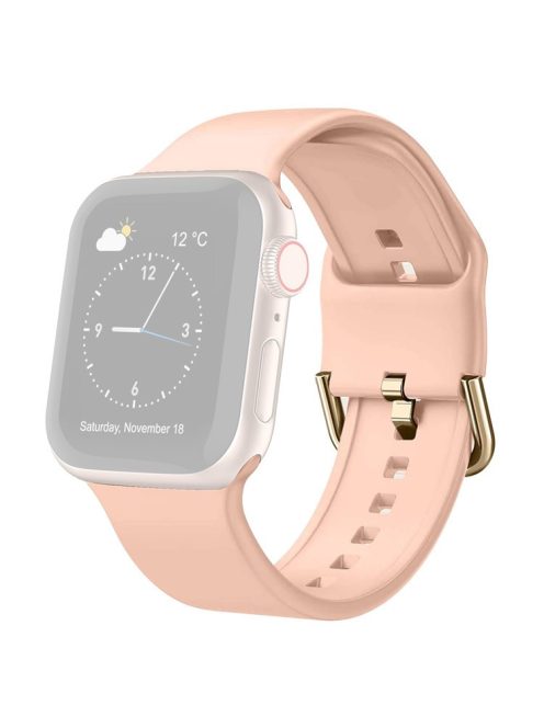 For Apple Watch Series 10 46mm / Ultra 2 Ultra 49mm /  Series 9 8 7 45mm / 6 5 4 SE (2023) SE (2022) SE 44mm / 3 2 1 42mm Silicone Watch Strap Adjustable Watch Band - Pink