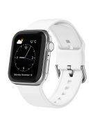 For Apple Watch Series 10 46mm / Ultra 2 Ultra 49mm /  Series 9 8 7 45mm / 6 5 4 SE (2023) SE (2022) SE 44mm / 3 2 1 42mm Silicone Watch Strap Adjustable Watch Band - White