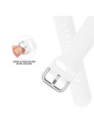 For Apple Watch Series 10 46mm / Ultra 2 Ultra 49mm /  Series 9 8 7 45mm / 6 5 4 SE (2023) SE (2022) SE 44mm / 3 2 1 42mm Silicone Watch Strap Adjustable Watch Band - White