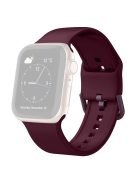 For Apple Watch Series 10 46mm / Ultra 2 Ultra 49mm /  Series 9 8 7 45mm / 6 5 4 SE (2023) SE (2022) SE 44mm / 3 2 1 42mm Silicone Watch Strap Adjustable Watch Band - Wine Red