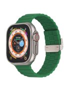 For Apple Watch Series 10 46mm / Ultra 2 Ultra 49mm /  Series 9 8 7 45mm / 6 5 4 SE (2023) SE (2022) SE 44mm / 3 2 1 42mm Silicone Watch Strap Clip Buckle Watch Band - Army Green