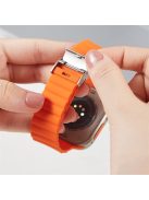 For Apple Watch Series 10 46mm / Ultra 2 Ultra 49mm /  Series 9 8 7 45mm / 6 5 4 SE (2023) SE (2022) SE 44mm / 3 2 1 42mm Silicone Watch Strap Clip Buckle Watch Band - Brown