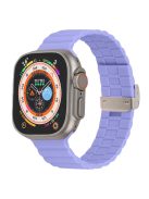 For Apple Watch Series 10 46mm / Ultra 2 Ultra 49mm /  Series 9 8 7 45mm / 6 5 4 SE (2023) SE (2022) SE 44mm / 3 2 1 42mm Silicone Watch Strap Clip Buckle Watch Band - Purple