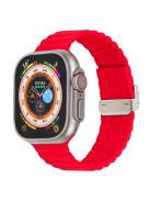 For Apple Watch Series 10 46mm / Ultra 2 Ultra 49mm /  Series 9 8 7 45mm / 6 5 4 SE (2023) SE (2022) SE 44mm / 3 2 1 42mm Silicone Watch Strap Clip Buckle Watch Band - Red