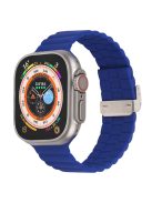 For Apple Watch Series 10 46mm / Ultra 2 Ultra 49mm /  Series 9 8 7 45mm / 6 5 4 SE (2023) SE (2022) SE 44mm / 3 2 1 42mm Silicone Watch Strap Clip Buckle Watch Band - Sapphire