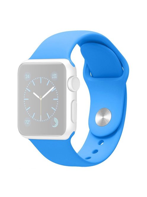 For Apple Watch Series 10 46mm / Ultra 2 Ultra 49mm /  Series 9 8 7 45mm / 6 5 4 SE (2023) SE (2022) SE 44mm / 3 2 1 42mm Silicone Wrist Band Replacement Watch Strap (Standard Size) - Blue