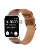 For Apple Watch Series 10 46mm / Ultra 2 Ultra 49mm /  Series 9 8 7 45mm / 6 5 4 SE (2023) SE (2022) SE 44mm / 3 2 1 42mm Smartwatch Strap Cloth+Leather Band - Style C