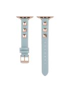 For Apple Watch Series 10 46mm / Ultra 2 Ultra 49mm /  Series 9 8 7 45mm / 6 5 4 SE (2023) SE (2022) SE 44mm / 3 2 1 42mm Smartwatch Strap Genuine Leather Band - Baby Blue