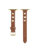 For Apple Watch Series 10 46mm / Ultra 2 Ultra 49mm /  Series 9 8 7 45mm / 6 5 4 SE (2023) SE (2022) SE 44mm / 3 2 1 42mm Smartwatch Strap Genuine Leather Band - Brown