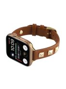 For Apple Watch Series 10 46mm / Ultra 2 Ultra 49mm /  Series 9 8 7 45mm / 6 5 4 SE (2023) SE (2022) SE 44mm / 3 2 1 42mm Smartwatch Strap Genuine Leather Band - Brown