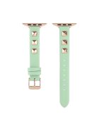 For Apple Watch Series 10 46mm / Ultra 2 Ultra 49mm /  Series 9 8 7 45mm / 6 5 4 SE (2023) SE (2022) SE 44mm / 3 2 1 42mm Smartwatch Strap Genuine Leather Band - Green