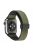 For Apple Watch Series 10 46mm / Ultra 2 Ultra 49mm /  Series 9 8 7 45mm / 6 5 4 SE (2023) SE (2022) SE 44mm / 3 2 1 42mm Strap PU Cover+Silicone Watchband with Magnetic Folding Buckle - Army Green