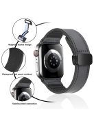 For Apple Watch Series 10 46mm / Ultra 2 Ultra 49mm /  Series 9 8 7 45mm / 6 5 4 SE (2023) SE (2022) SE 44mm / 3 2 1 42mm Strap PU Cover+Silicone Watchband with Magnetic Folding Buckle - Dark Brown