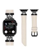 For Apple Watch Series 10 46mm / Ultra 2 Ultra 49mm /  Series 9 8 7 45mm / 6 5 4 SE (2023) SE (2022) SE 44mm / 3 2 1 42mm Strap Watch Band with Black Buckle - Apricot