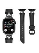 For Apple Watch Series 10 46mm / Ultra 2 Ultra 49mm /  Series 9 8 7 45mm / 6 5 4 SE (2023) SE (2022) SE 44mm / 3 2 1 42mm Strap Watch Band with Black Buckle - Black