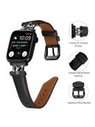 For Apple Watch Series 10 46mm / Ultra 2 Ultra 49mm /  Series 9 8 7 45mm / 6 5 4 SE (2023) SE (2022) SE 44mm / 3 2 1 42mm Strap Watch Band with Black Buckle - Black