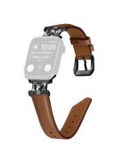 For Apple Watch Series 10 46mm / Ultra 2 Ultra 49mm /  Series 9 8 7 45mm / 6 5 4 SE (2023) SE (2022) SE 44mm / 3 2 1 42mm Strap Watch Band with Black Buckle - Brown