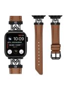 For Apple Watch Series 10 46mm / Ultra 2 Ultra 49mm /  Series 9 8 7 45mm / 6 5 4 SE (2023) SE (2022) SE 44mm / 3 2 1 42mm Strap Watch Band with Black Buckle - Brown