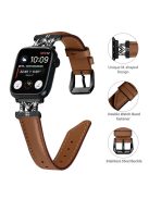 For Apple Watch Series 10 46mm / Ultra 2 Ultra 49mm /  Series 9 8 7 45mm / 6 5 4 SE (2023) SE (2022) SE 44mm / 3 2 1 42mm Strap Watch Band with Black Buckle - Brown