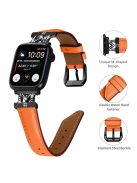 For Apple Watch Series 10 46mm / Ultra 2 Ultra 49mm /  Series 9 8 7 45mm / 6 5 4 SE (2023) SE (2022) SE 44mm / 3 2 1 42mm Strap Watch Band with Black Buckle - Orange