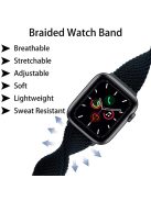 For Apple Watch Series 10 46mm / Ultra 2 Ultra 49mm /  Series 9 8 7 45mm / 6 5 4 SE (2023) SE (2022) SE 44mm / 3 2 1 42mm Stretchable Braided Watch Band Elastics Replacement Wristband - Black