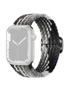 For Apple Watch Series 10 46mm / Ultra 2 Ultra 49mm /  Series 9 8 7 45mm / 6 5 4 SE (2023) SE (2022) SE 44mm / 3 2 1 42mm Stretchable Braided Watch Band Elastics Replacement Wristband - Gradient Grey