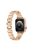 For Apple Watch Series 10 46mm / Ultra 2 Ultra 49mm /  Series 9 8 7 45mm / 6 5 4 SE (2023) SE (2022) SE 44mm / 3 2 1 42mm Stylish Ring Links Metal Chain Strap Smartwatch Wrist Band - Rose Gold