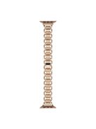 For Apple Watch Series 10 46mm / Ultra 2 Ultra 49mm /  Series 9 8 7 45mm / 6 5 4 SE (2023) SE (2022) SE 44mm / 3 2 1 42mm Stylish Ring Links Metal Chain Strap Smartwatch Wrist Band - Rose Gold