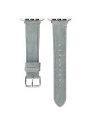 For Apple Watch Series 10 46mm / Ultra 2 Ultra 49mm /  Series 9 8 7 45mm / 6 5 4 SE (2023) SE (2022) SE 44mm / 3 2 1 42mm Textured Leather Watch Bands - Grey