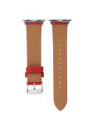 For Apple Watch Series 10 46mm / Ultra 2 Ultra 49mm /  Series 9 8 7 45mm / 6 5 4 SE (2023) SE (2022) SE 44mm / 3 2 1 42mm Textured Leather Watch Bands - Orange