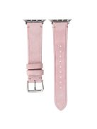 For Apple Watch Series 10 46mm / Ultra 2 Ultra 49mm /  Series 9 8 7 45mm / 6 5 4 SE (2023) SE (2022) SE 44mm / 3 2 1 42mm Textured Leather Watch Bands - Pink