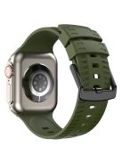 For Apple Watch Series 10 46mm / Ultra 2 Ultra 49mm /  Series 9 8 7 45mm / 6 5 4 SE (2023) SE (2022) SE 44mm / 3 2 1 42mm Tire Textured Watchband Silicone Watch Strap - Army Green