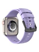 For Apple Watch Series 10 46mm / Ultra 2 Ultra 49mm /  Series 9 8 7 45mm / 6 5 4 SE (2023) SE (2022) SE 44mm / 3 2 1 42mm Tire Textured Watchband Silicone Watch Strap - Light Purple