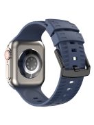 For Apple Watch Series 10 46mm / Ultra 2 Ultra 49mm /  Series 9 8 7 45mm / 6 5 4 SE (2023) SE (2022) SE 44mm / 3 2 1 42mm Tire Textured Watchband Silicone Watch Strap - Midnight Blue