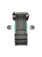 For Apple Watch Series 10 46mm / Ultra 2 Ultra 49mm /  Series 9 8 7 45mm / 6 5 4 SE (2023) SE (2022) SE 44mm / 3 2 1 42mm Tire Textured Watchband Silicone Watch Strap - Midnight Color