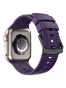 For Apple Watch Series 10 46mm / Ultra 2 Ultra 49mm /  Series 9 8 7 45mm / 6 5 4 SE (2023) SE (2022) SE 44mm / 3 2 1 42mm Tire Textured Watchband Silicone Watch Strap - Purple