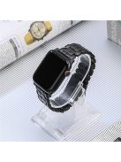 For Apple Watch Series 10 46mm / Ultra 2 Ultra 49mm /  Series 9 8 7 45mm / 6 5 4 SE (2023) SE (2022) SE 44mm / 3 2 1 42mm Titanium Steel Watch Band 5 Beads Replace Strap - Black