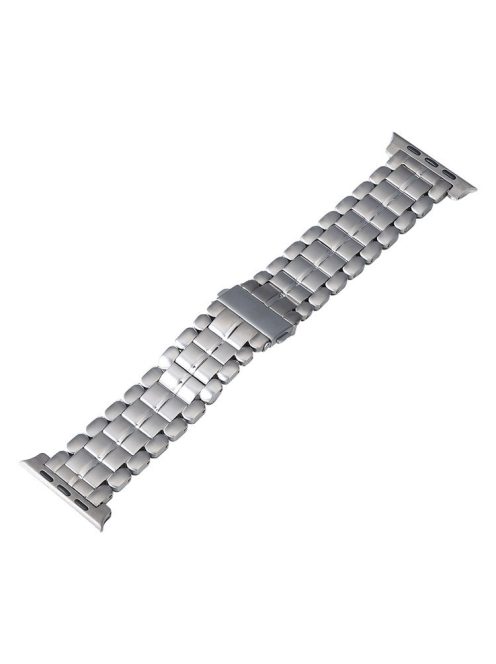 For Apple Watch Series 10 46mm / Ultra 2 Ultra 49mm /  Series 9 8 7 45mm / 6 5 4 SE (2023) SE (2022) SE 44mm / 3 2 1 42mm Titanium Steel Watch Band 5 Beads Replace Strap - Silver