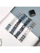 For Apple Watch Series 10 46mm / Ultra 2 Ultra 49mm /  Series 9 8 7 45mm / 6 5 4 SE (2023) SE (2022) SE 44mm / 3 2 1 42mm Watch Band - Black+Dark Denim